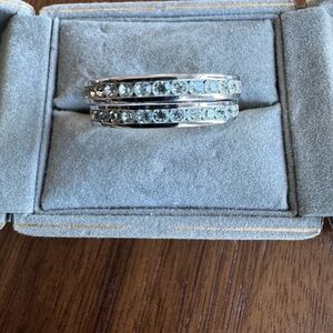 Authentic Swarovski Matrix Crystal Rhodium Eternity Band.